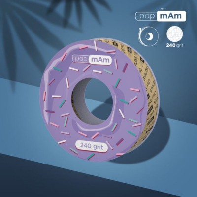 Disposable white abrasive tape papmAm EXPERT 240 grit for the plastic case