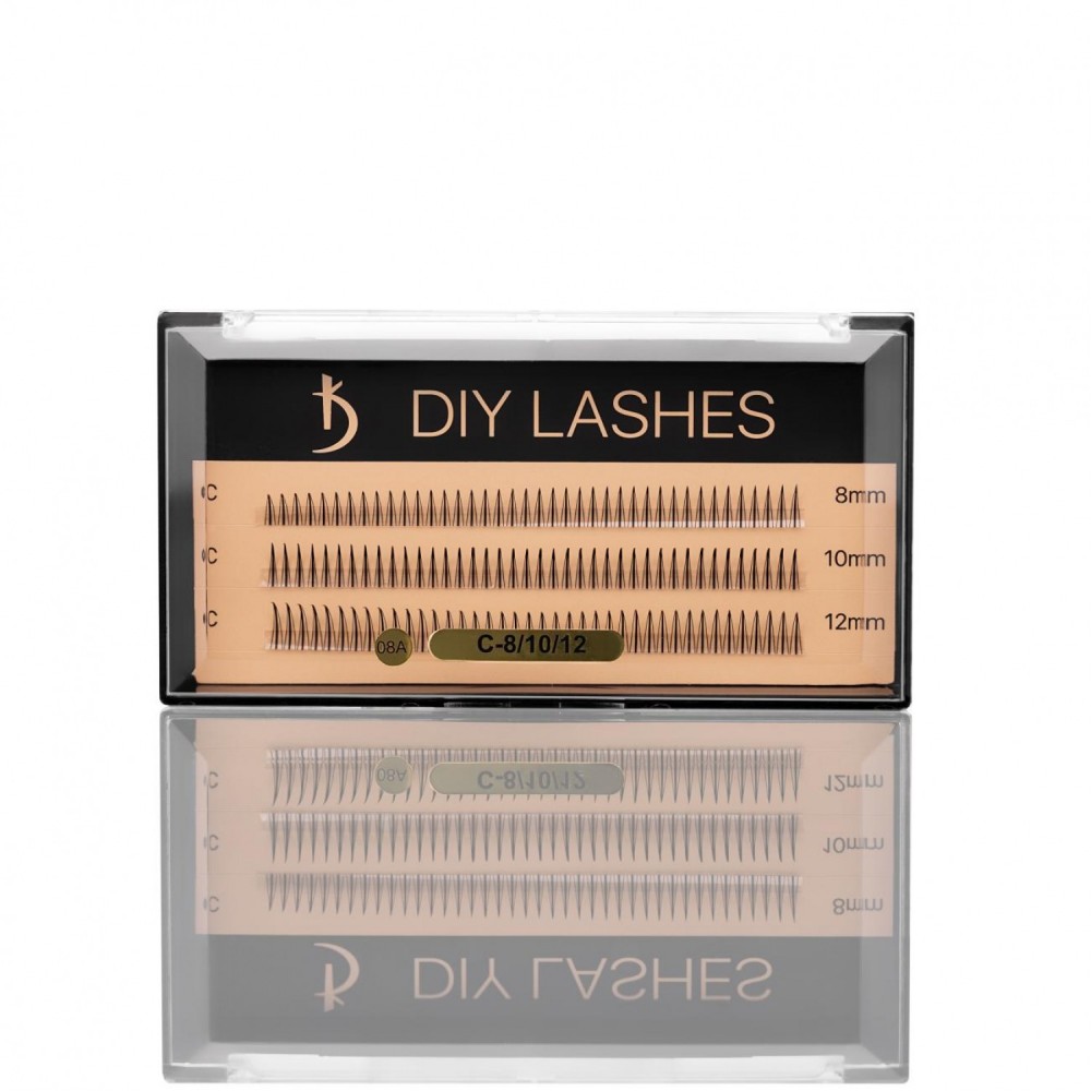 Βλεφαρίδες σε Τούφες DIY LASHES 08A (0.07 C-8 mm, 10 mm, 12 mm)